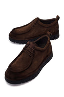 Male Brown Lace-Up Thick-Soled Suede Casual Shoes | Derimod