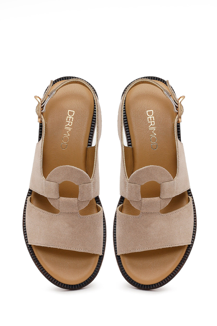 Women's Mink Buckled Suede Leather Sandals