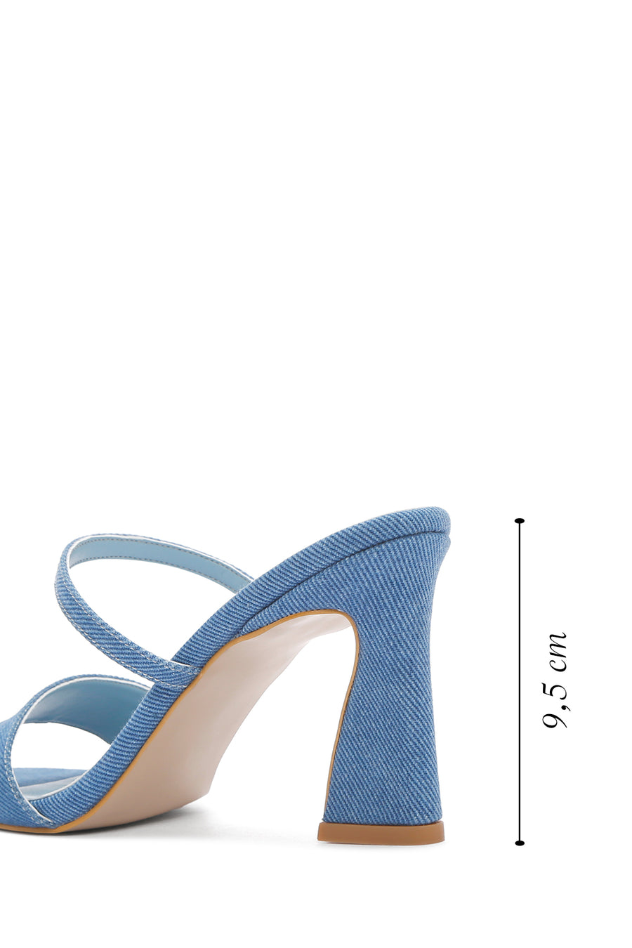 Women's Blue Thin Heeled Slippers