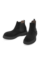 Men's Black Suede Leather Chelsea Boots | Derimod