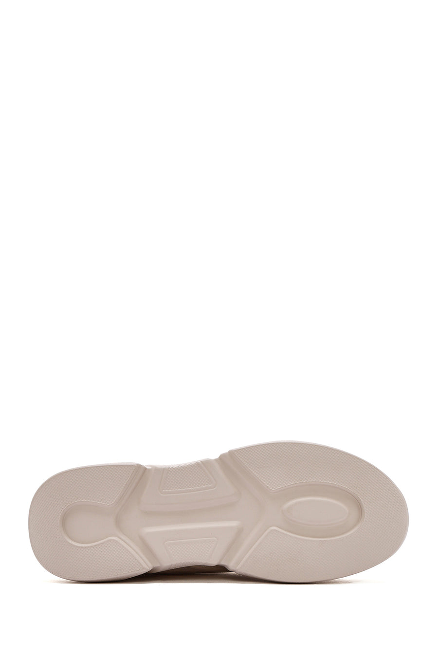 Women's Beige Lace-Up Chunky Sole Sneakers