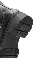 Women's Black Stone Detailed Leather Chelsea Boots | Derimod