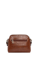 Women's Tan Long Strap Crocodile Patterned Crossbody Bag | Derimod