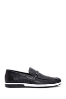 Men's Black Leather Buckle Casual Loafer | Derimod