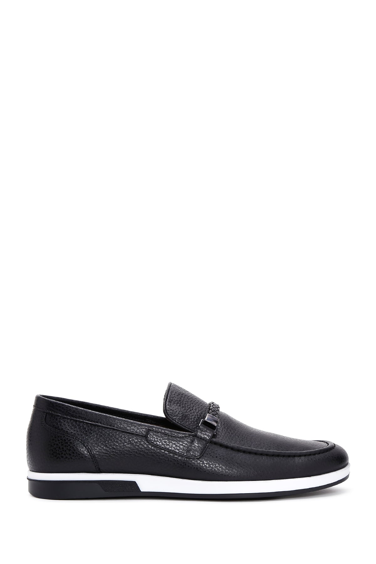 Men's Black Leather Casual Loafer 24SFD6009FT | Derimod