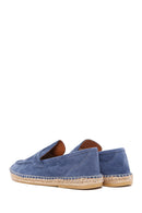 Men's Blue Suede Leather Espadrilles | Derimod