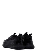 Women's Black Thick Soled Leather Sneaker | Derimod