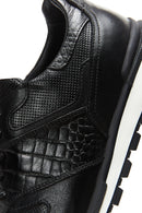 Erkek Siyah Deri Baskılı Sneaker | Derimod