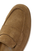 Women's Tan Suede Leather Loafer | Derimod