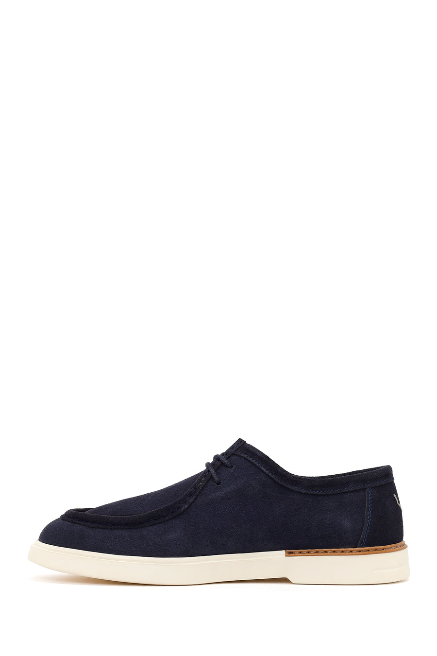 Men's Navy Blue Lace-up Suede Leather Casual Shoes