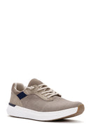 Derimod Zero Men's Beige Lace-Up Thick Soled Fabric Sneaker | Derimod