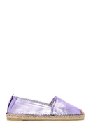 Women's Lilac Metallic Straw Sole Espadrille | Derimod