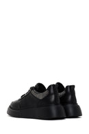 Women's Black Thick Soled Stone Sneaker | Derimod