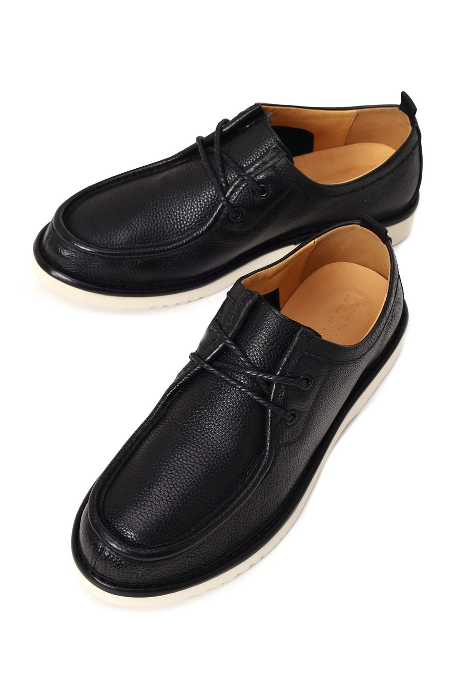 Male Black Lace-up Leather Casual Shoes