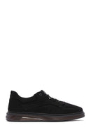 Men's Black Nubuck Leather Sneaker | Derimod