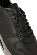 Men's Green Lace-Up Leather Casual Sneakers | Derimod