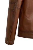 Alfred Male Cinnamon Leather Coat | Derimod