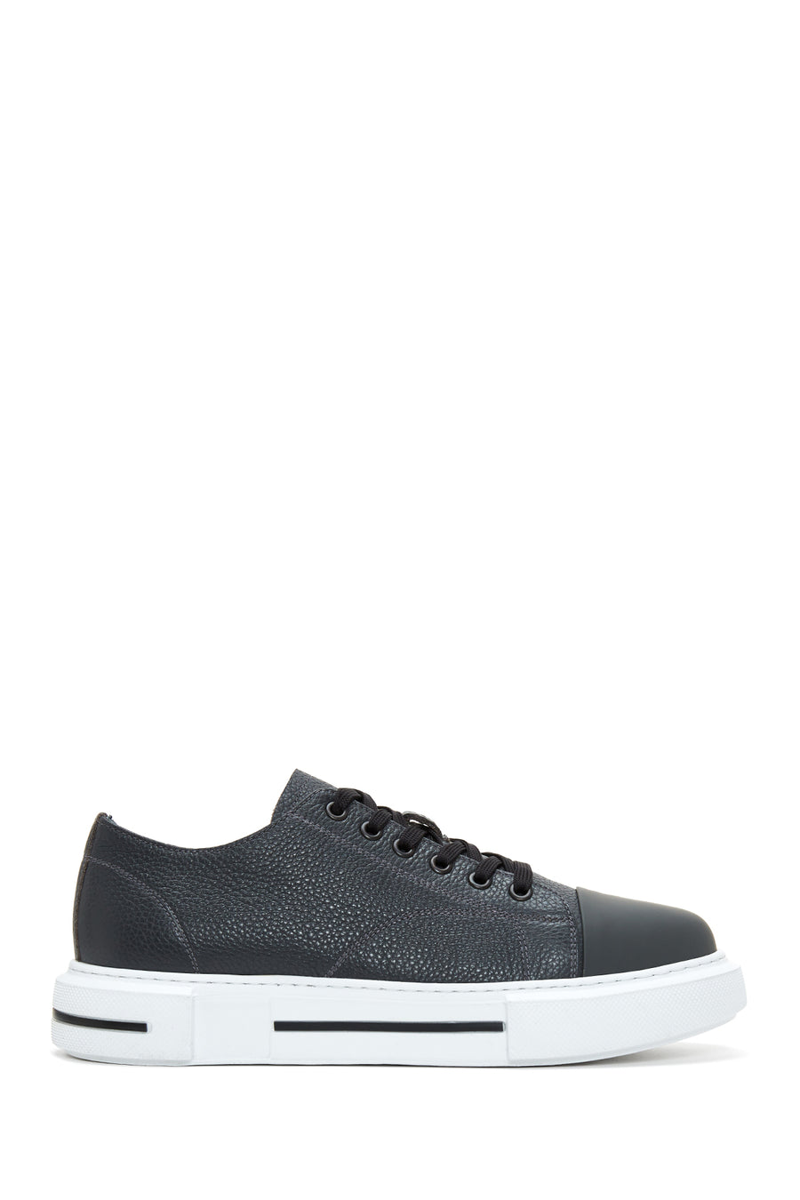 Erkek Gri Deri Kalın Tabanlı Sneaker 22WFD6138FT | Derimod