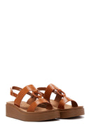 Women's Tan Ankle Strap Thick Soled Sandals | Derimod