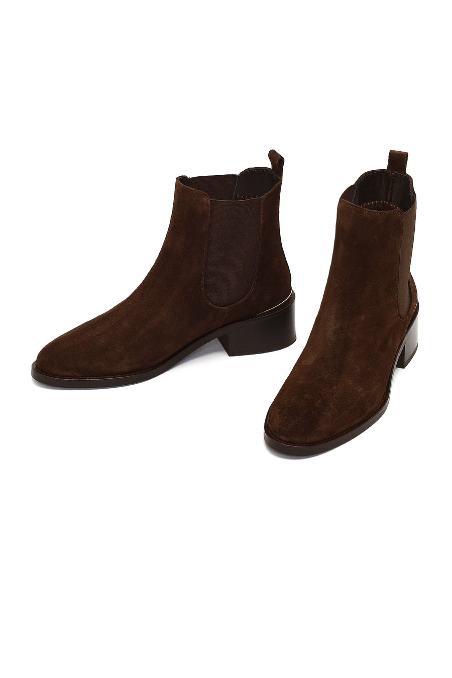 Woman Brown Suede Chelsea Boots