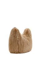 Women's Beige Long Strap Plush Shoulder Bag | Derimod