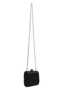 Woman Black Long Chain Strap Embellished Mini Clutch Evening Bag | Derimod