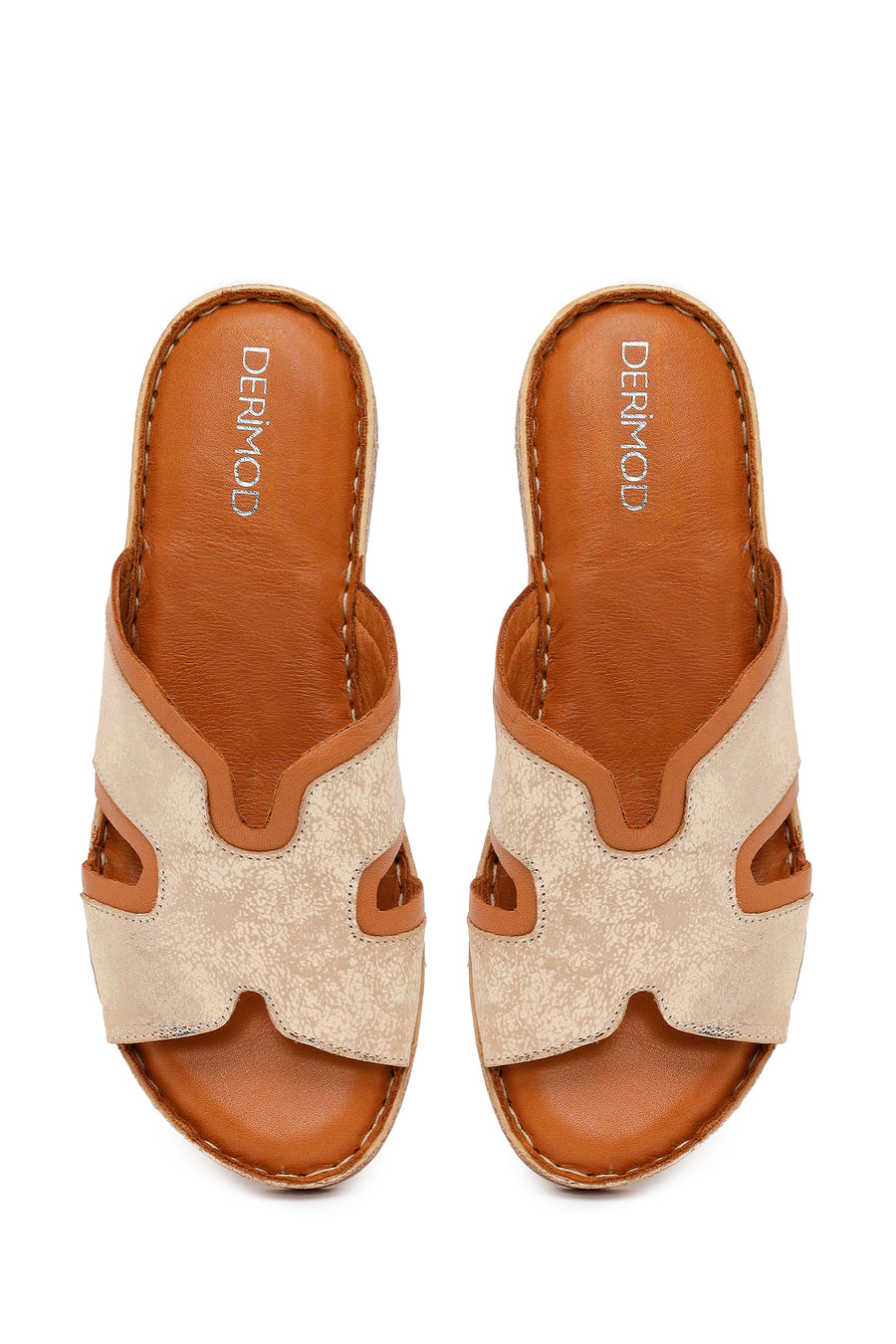 Woman Tan Leather Comfort Slipper
