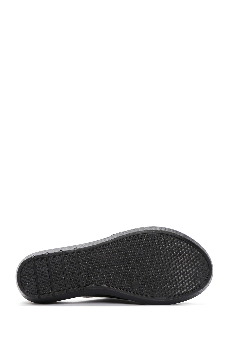 Women's Black Wedge Heeled Leather Comfort Slippers