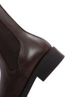 Woman Brown Zippered Leather Casual Boots | Derimod