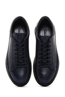 Men's Navy Blue Leather Sneaker | Derimod