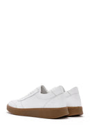 Men's White Lace-Up Leather Sneaker | Derimod