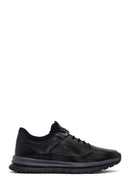 Male Black Lace-Up Thick-Soled Leather Sneaker | Derimod