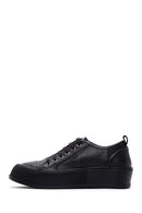 Women's Black Leather Thick Soled Sneaker | Derimod