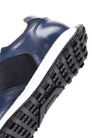 Men's Navy Blue Leather Sneaker | Derimod