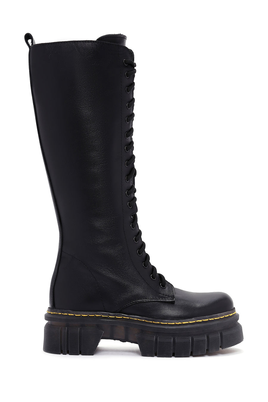 Women's Black Zippered Thick Soled Casual Leather Boots 22WFD188718 | Derimod