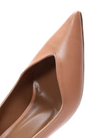 Women's Beige Leather Low Heeled Shoes | Derimod