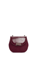 Women's Burgundy Chain Strap Printed Shoulder Bag | Derimod