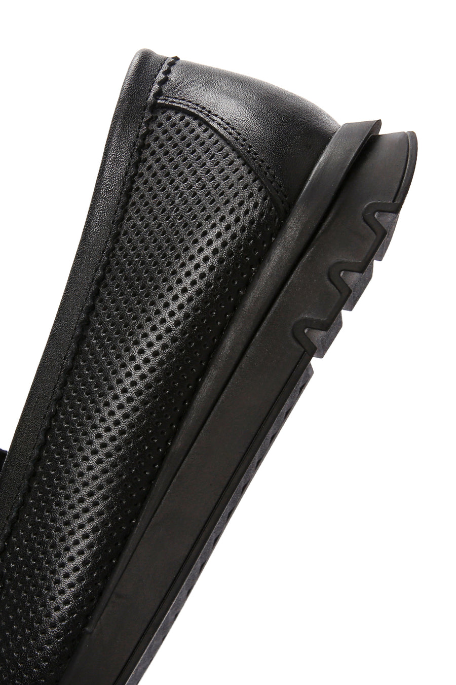 Kadın Siyah Tokalı Deri Comfort Loafer