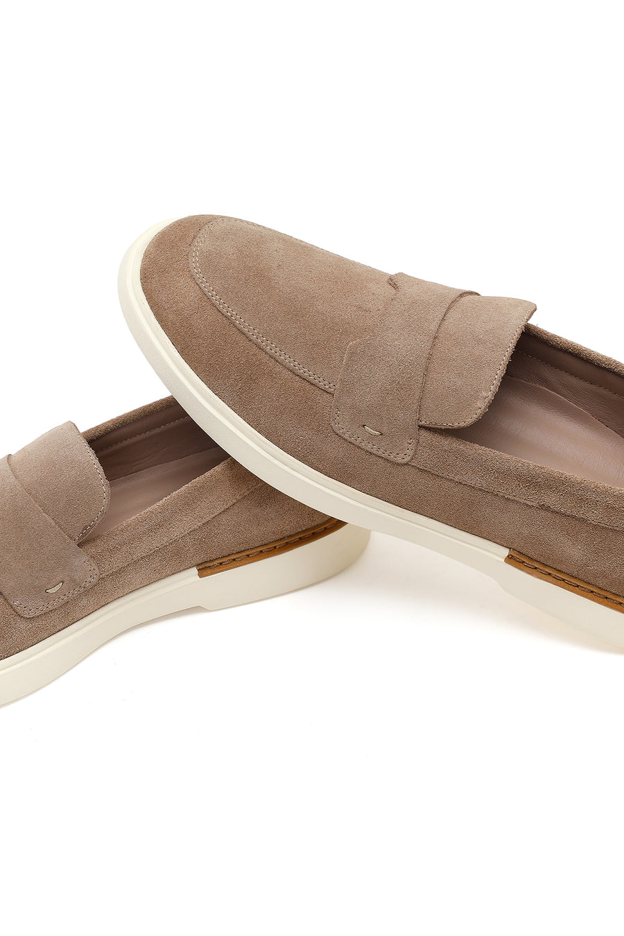 Men's Beige Suede Leather Casual Loafer