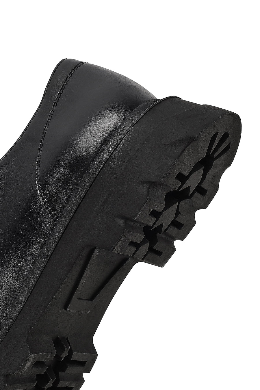 Woman Black Lace-up Leather Masculine Shoes