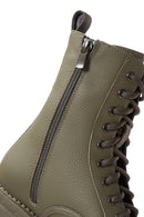 Women's Khaki Leather Boots | Derimod