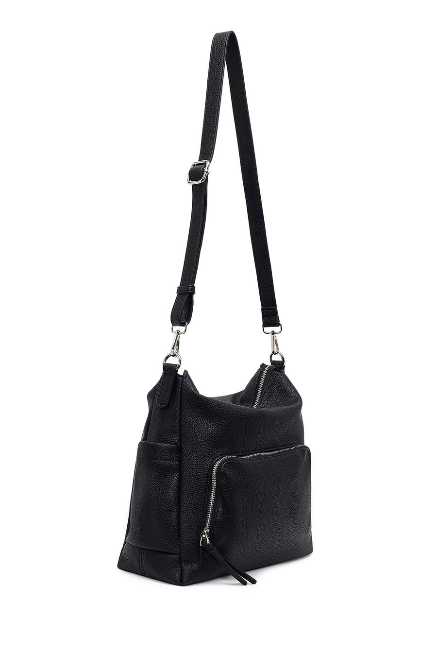 Woman Black Long-Strap Shoulder Bag