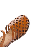 Women's Tan Ankle Strap Leather Bodrum Sandals | Derimod