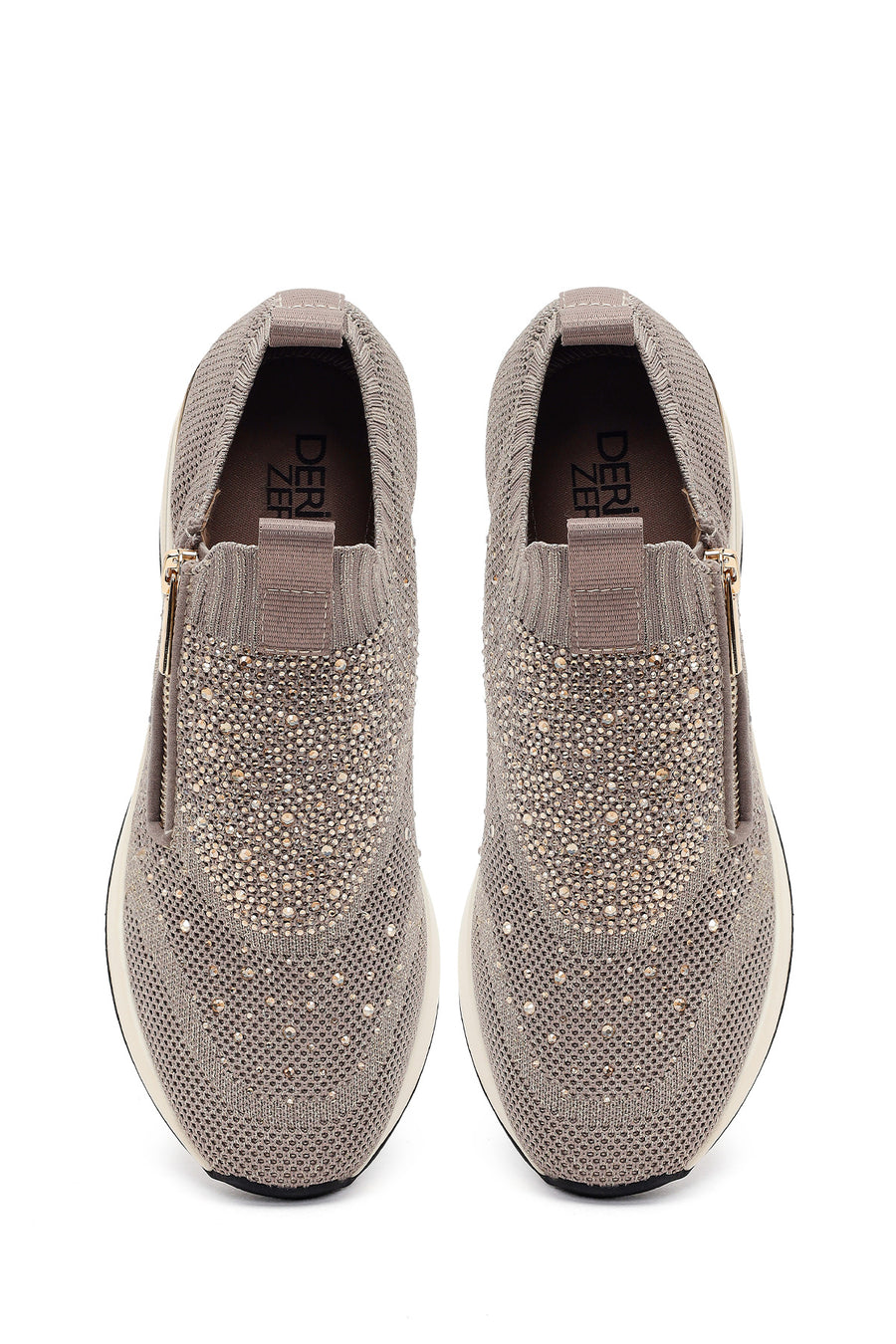 Derimod Zero Women's Mink Zippered Platform Fabric Sneaker