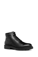 Geox Men's Black Lagorai + Grip Abx Laced Waterproof Leather Casual Boots | Derimod