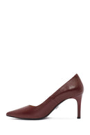 Women's Burgundy Thin Heel Leather Stiletto | Derimod