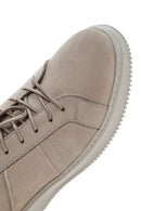 Men's Beige Lace-Up Nubuck Leather Sneaker | Derimod