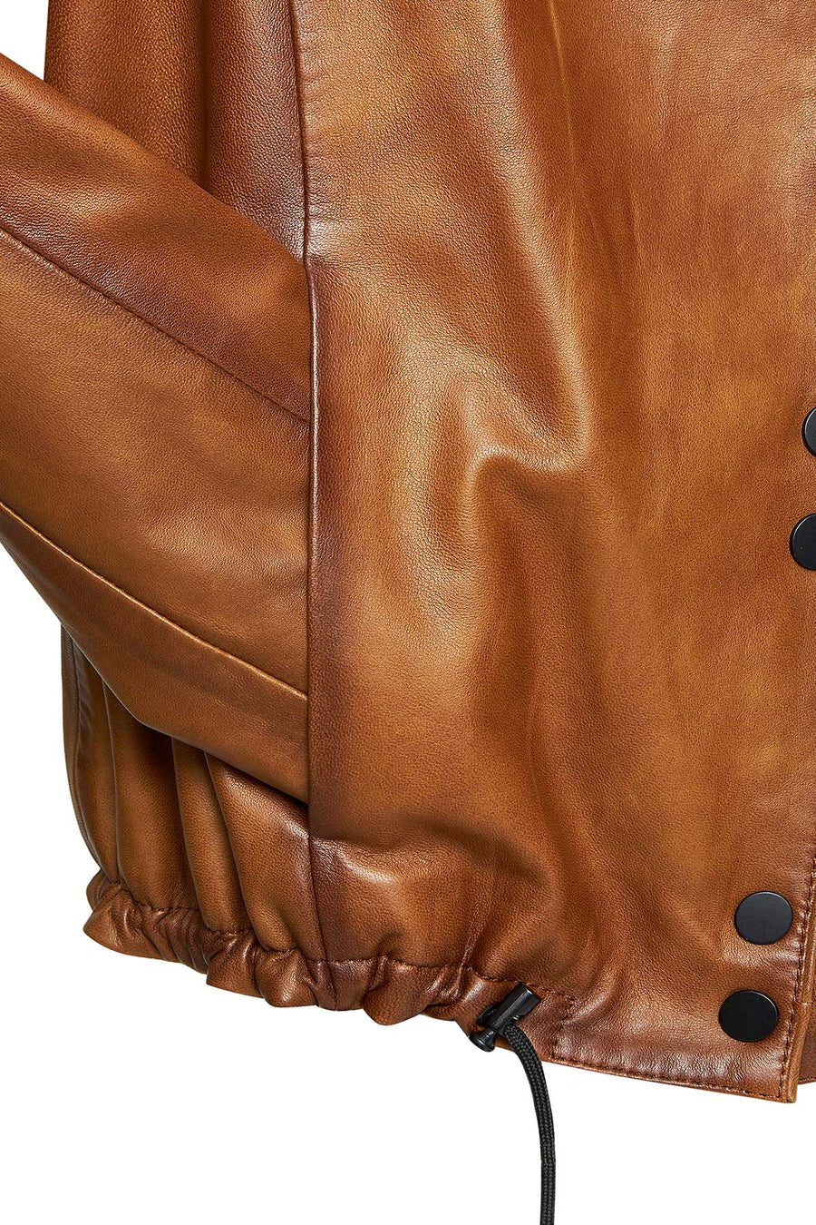 Lopez Women's Brown Mandarin Collar Leather Jacket