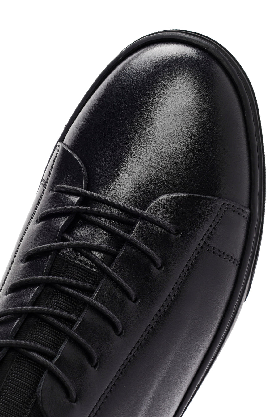 Men's Black Lace-up Leather Sneaker