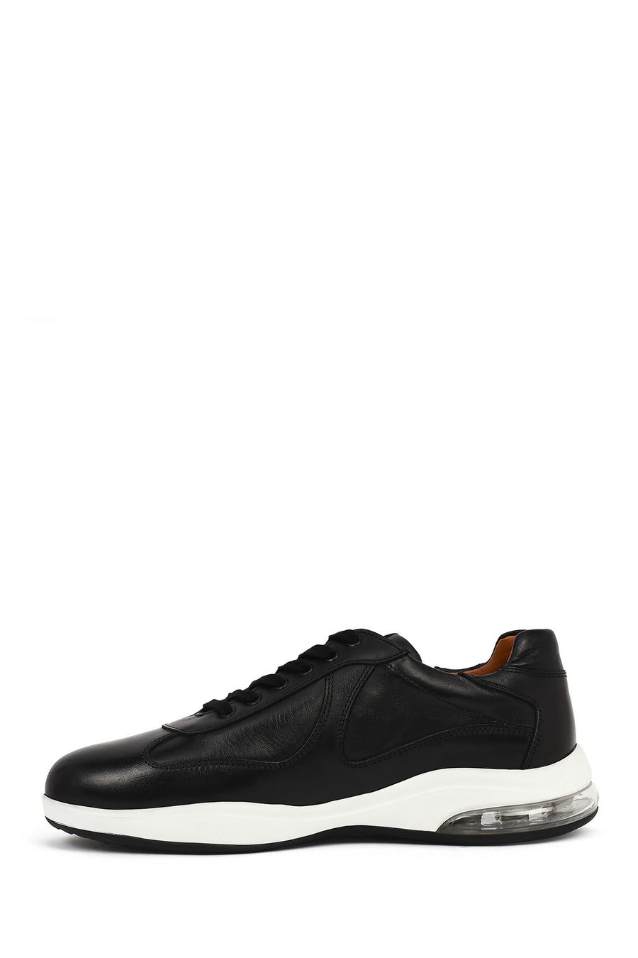 Male Black Lace-up Leather Casual Sneaker